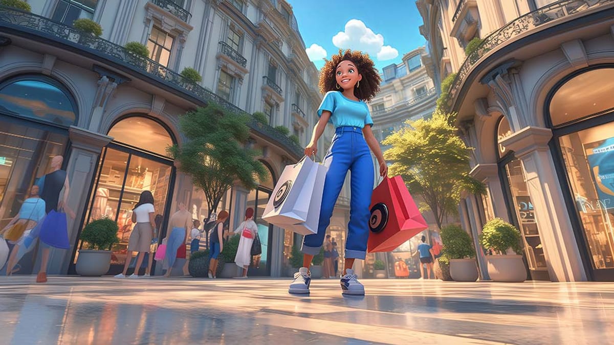 Rue commerçante animée, illustration d'un article sur la visibilité locale sur Google