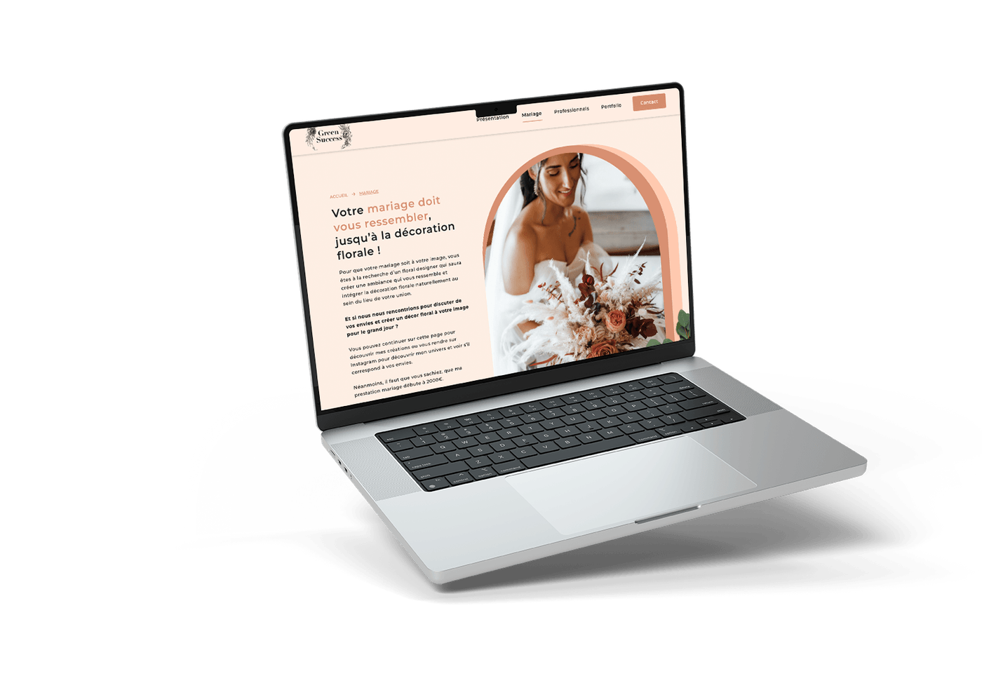 Exemple de site Rhiino affiché sur ordinateur portable