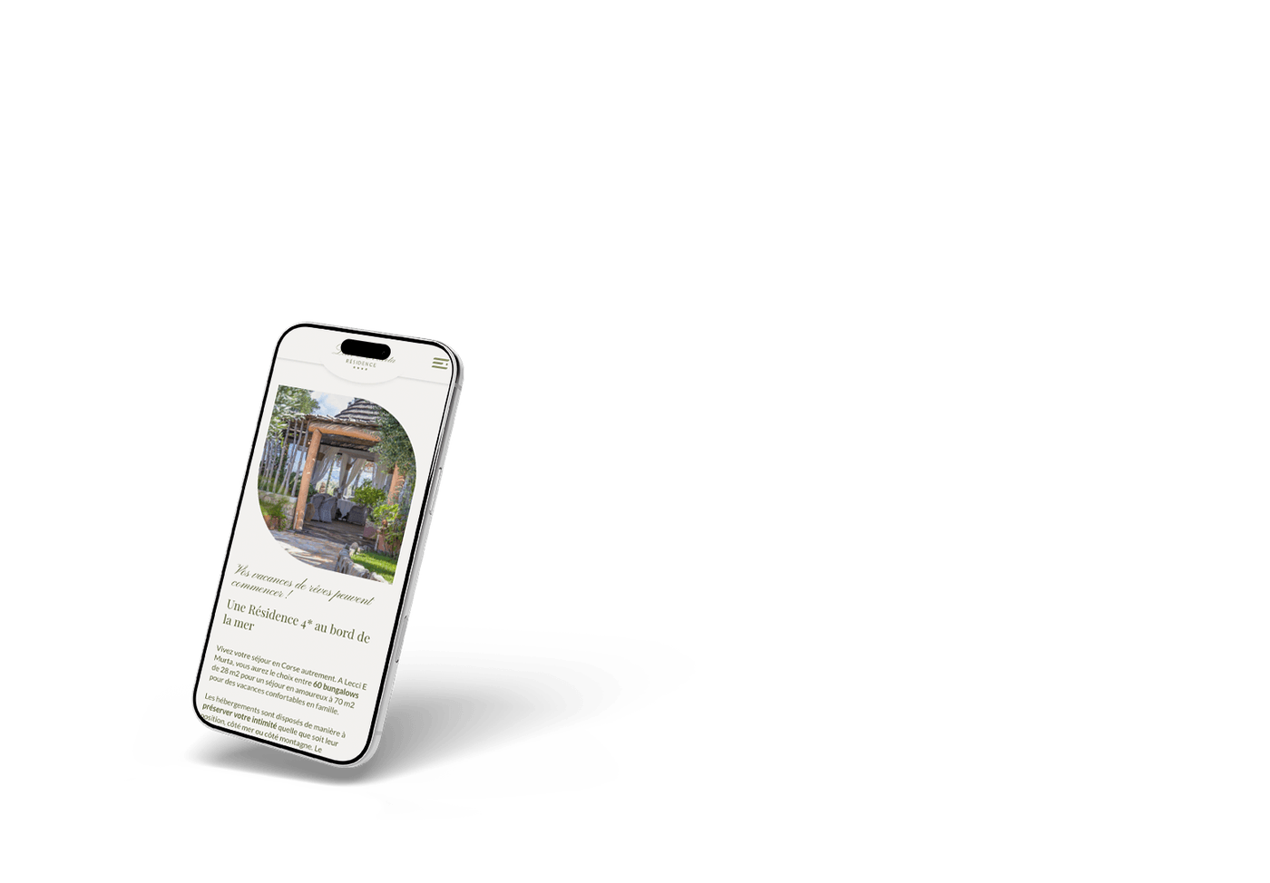 Exemple de site Rhiino affiché sur smartphone